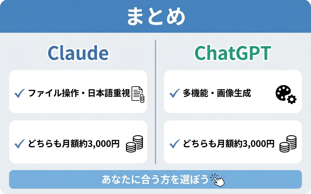 まとめ：Claude CoworkとChatGPT、あなたの選び方