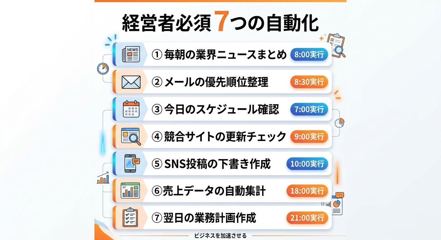 経営者が今すぐ設定すべきスケジュールタスク7選