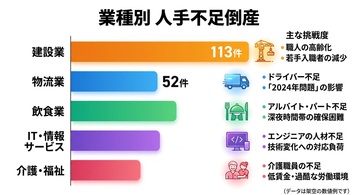 業種別に見る人手不足倒産の実態