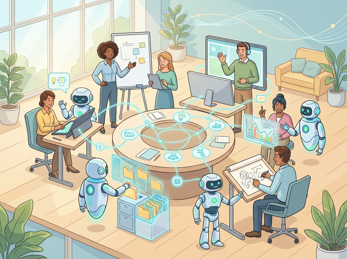 Claude Coworkが人手不足を補うAI同僚として活躍するイメージ