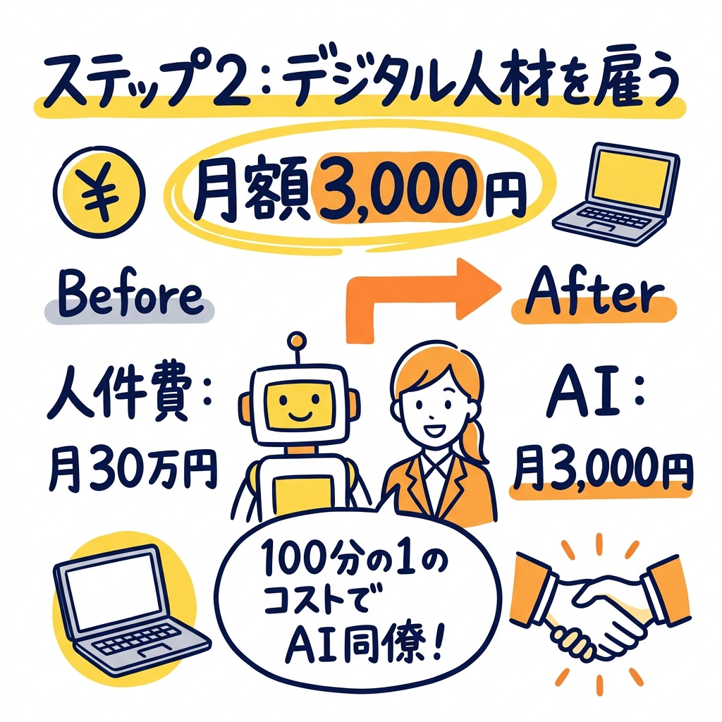 【ステップ2】月額3,000円の「デジタル人材」を雇う——Claude Cowork導入
