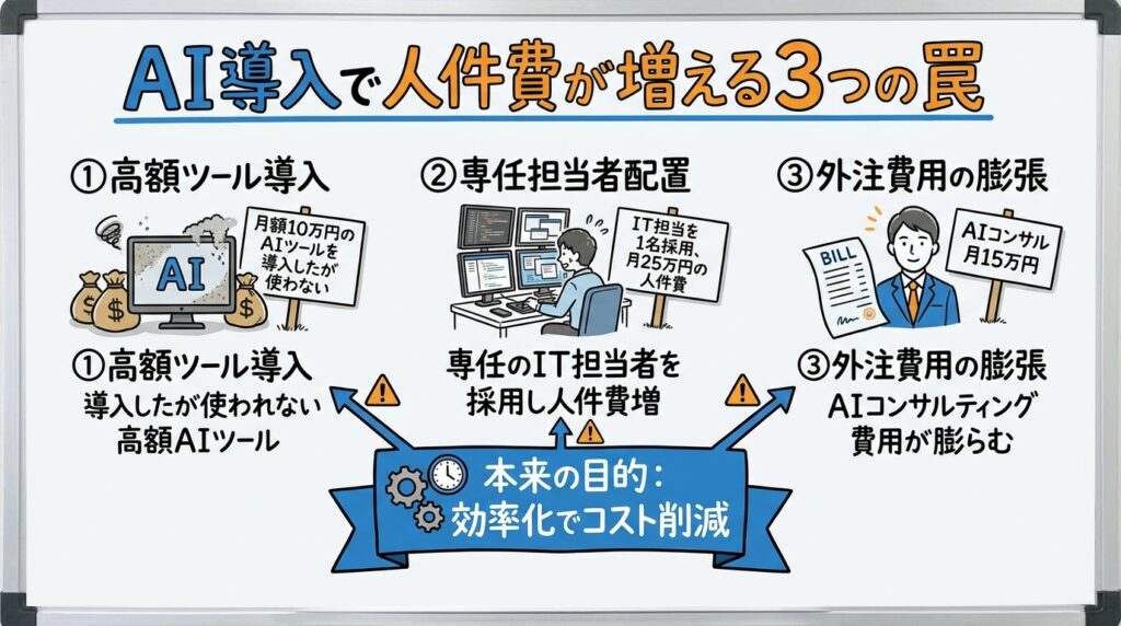 中小企業のAI導入ROI。月2万円で0.5人分の業務を削減する方法