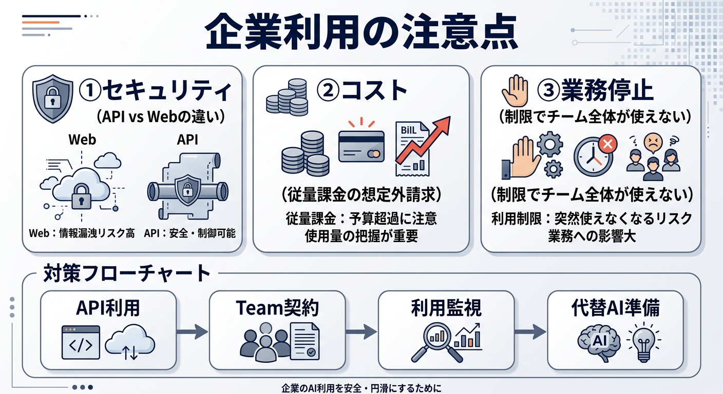 企業でClaudeを使っている場合の注意点