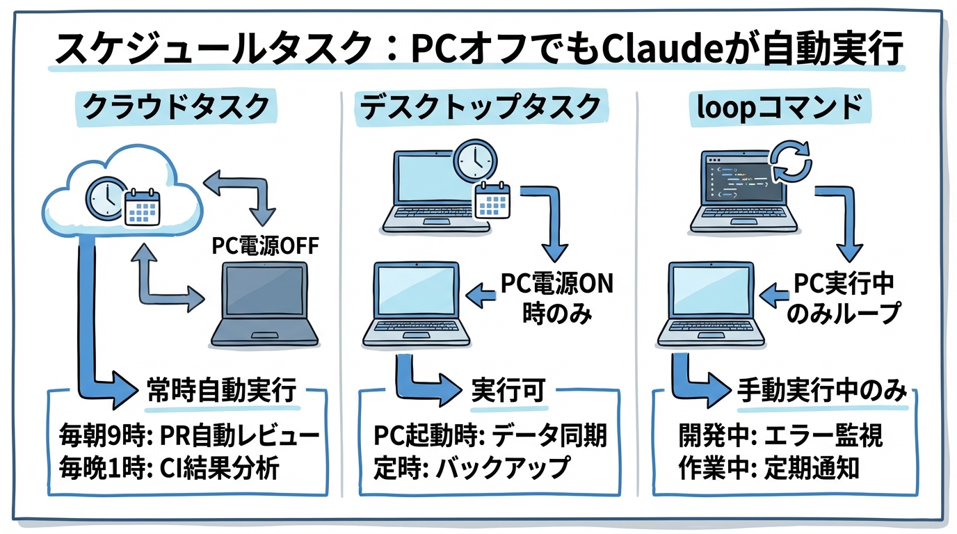 限られた時間を本来の仕事に集中させる「タスク振り分け術」 スケジュールタスク:PCオフでもClaudeが自動実行