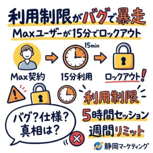 Claudeの利用制限がバグで暴走。Maxユーザーが15分でロックアウトされた全真相