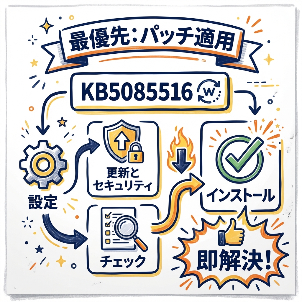 Claude Coworkを有効にしたらインターネットが繋がらなくなった!Windows 11の原因と対策 KB5085516の修正パッチ適用手順