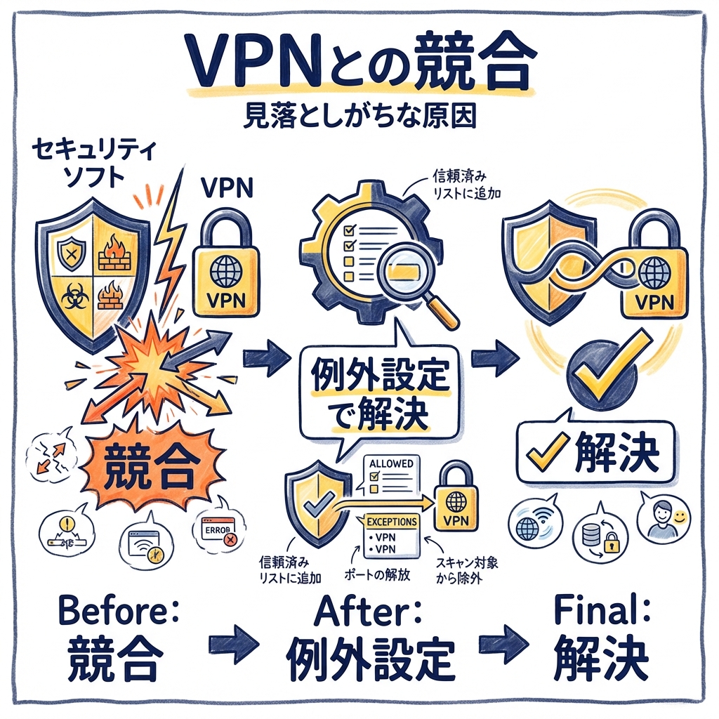 Claude Coworkを有効にしたらインターネットが繋がらなくなった!Windows 11の原因と対策 VPNとセキュリティソフトの競合を解消